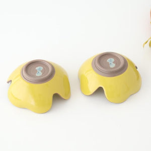 Small Bowl Split Japanese Pepper Design Yellow | Kobachi Hasami Ware