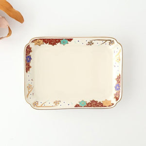 Rectangle Plate Sakura and Autumn Leaves｜Sushi Plate Arita Ware