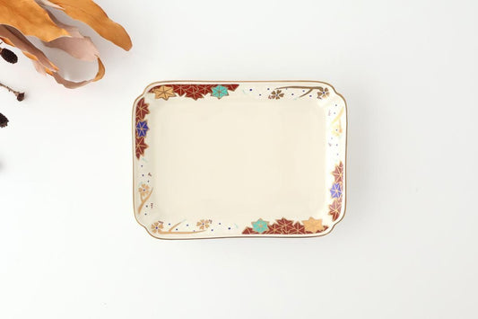 Rectangle Plate Sakura and Autumn Leaves｜Sushi Plate Arita Ware