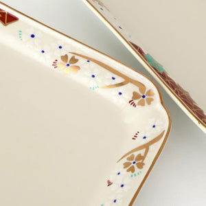 Rectangle Plate Sakura and Autumn Leaves｜Sushi Plate Arita Ware