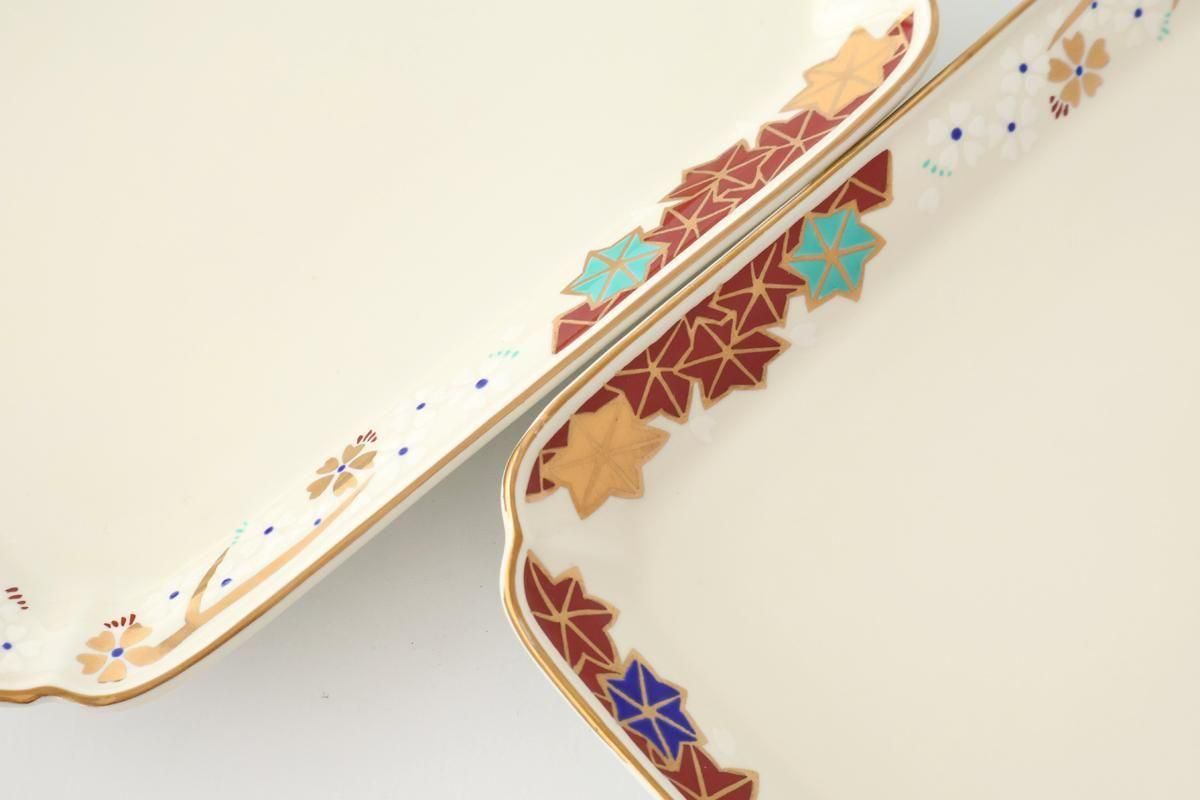 Rectangle Plate Sakura and Autumn Leaves｜Sushi Plate Arita Ware