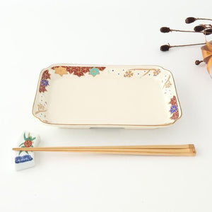 Rectangle Plate Sakura and Autumn Leaves｜Sushi Plate Arita Ware