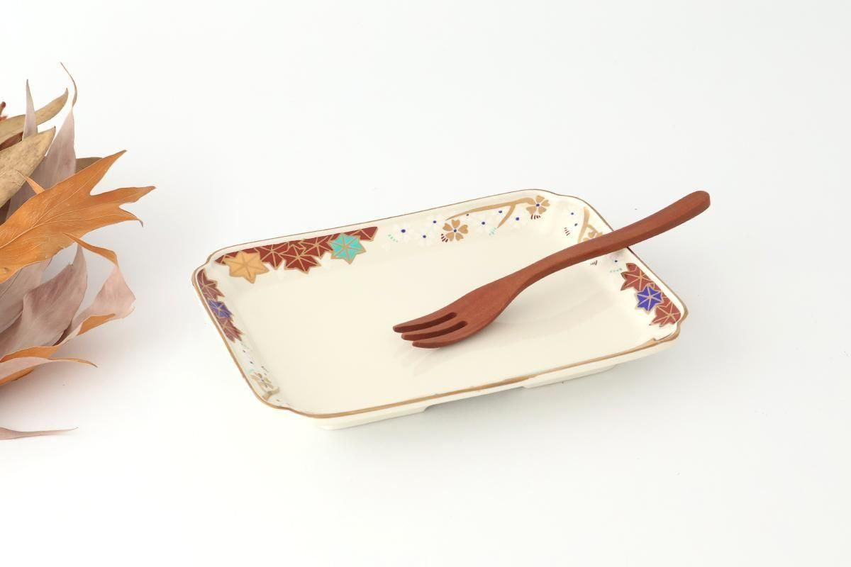 Rectangle Plate Sakura and Autumn Leaves｜Sushi Plate Arita Ware