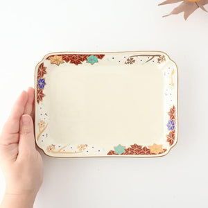 Rectangle Plate Sakura and Autumn Leaves｜Sushi Plate Arita Ware