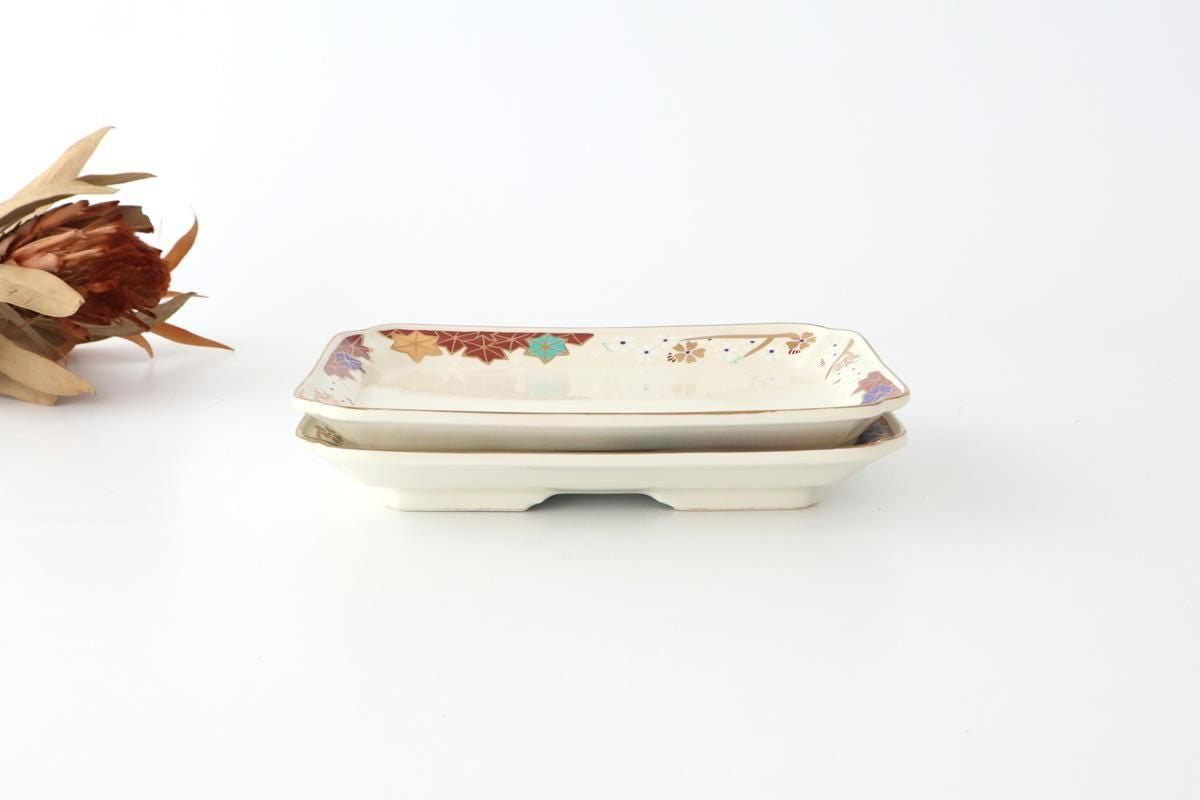 Rectangle Plate Sakura and Autumn Leaves｜Sushi Plate Arita Ware