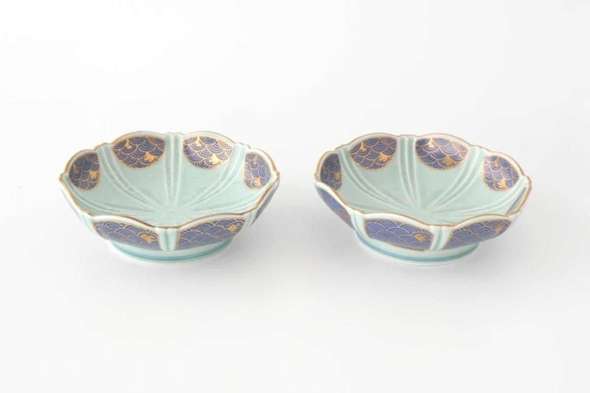 Servig Bowl Seigaiha(Blue wave)Pattern  | Arita Ware