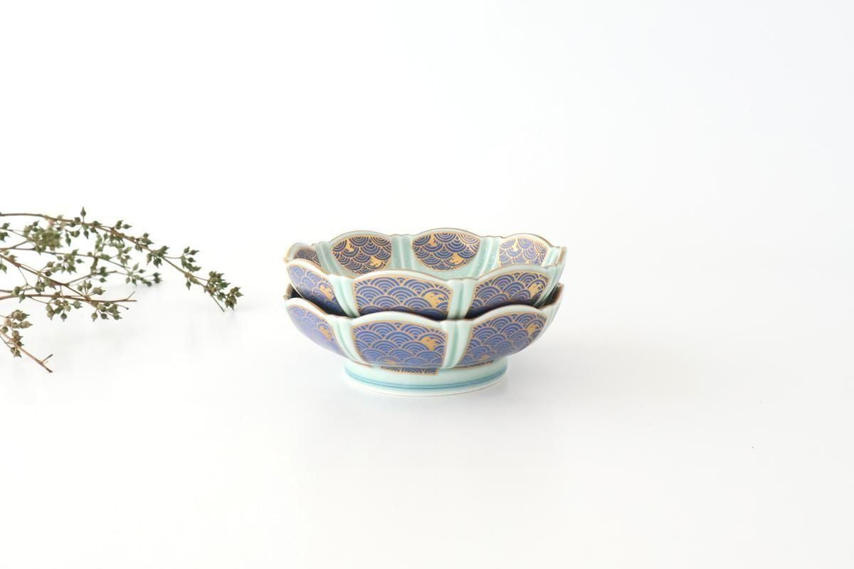 Servig Bowl Seigaiha(Blue wave)Pattern  | Arita Ware