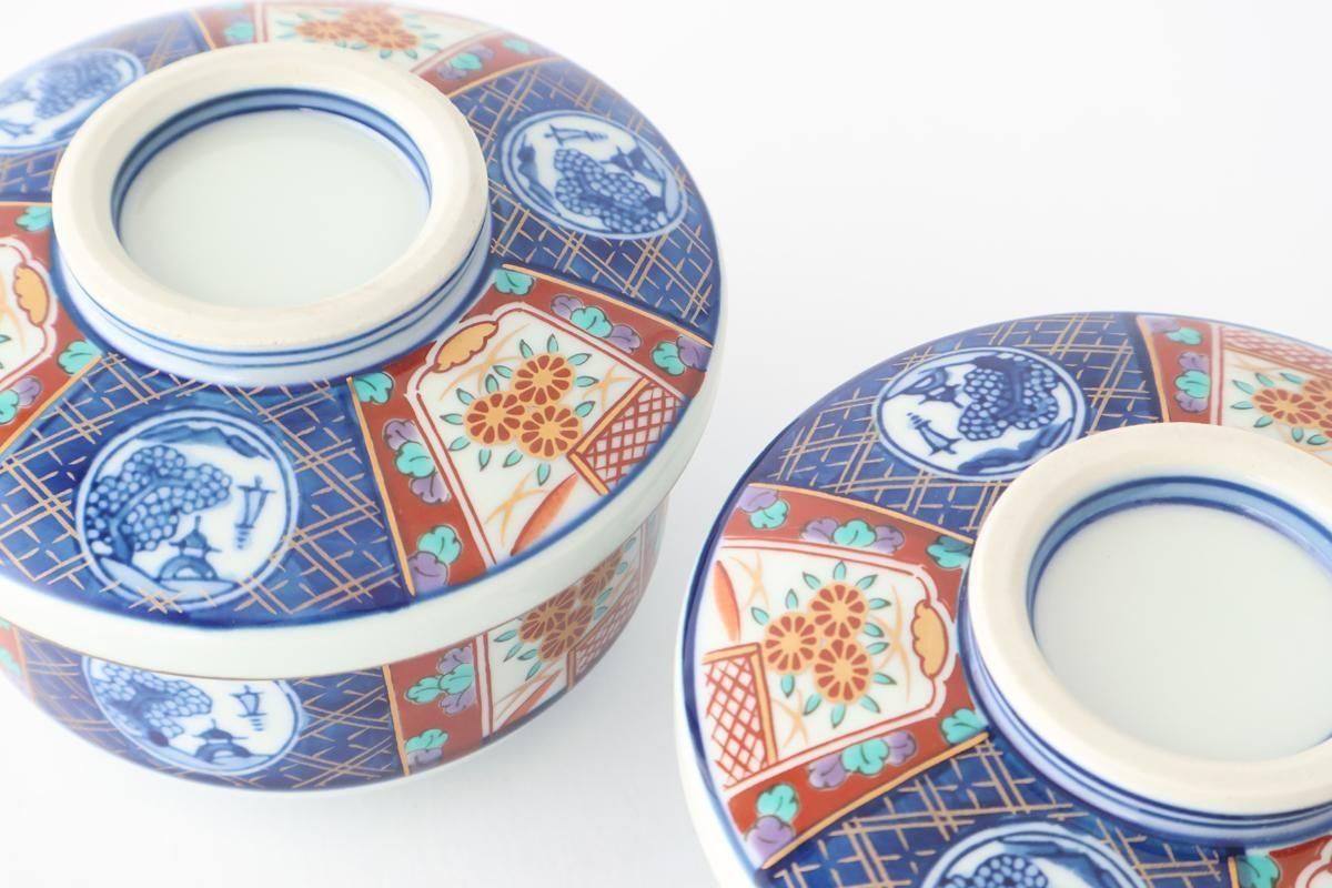 Bowl with Lid Old Imari Landscape Pattern | Serving Bowl Arita Ware