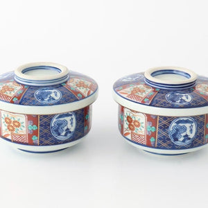 Bowl with Lid Old Imari Landscape Pattern | Serving Bowl Arita Ware