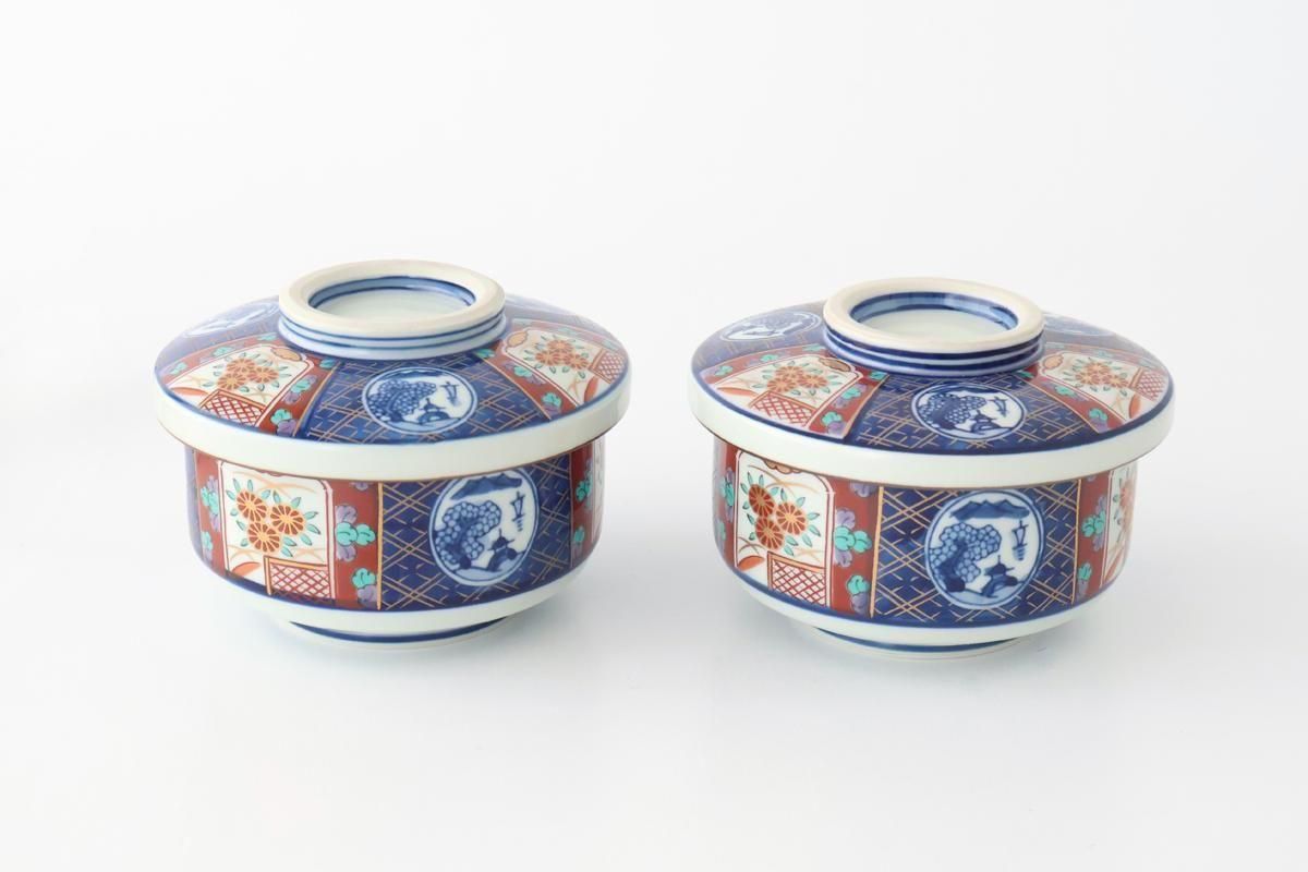 Bowl with Lid Old Imari Landscape Pattern | Serving Bowl Arita Ware