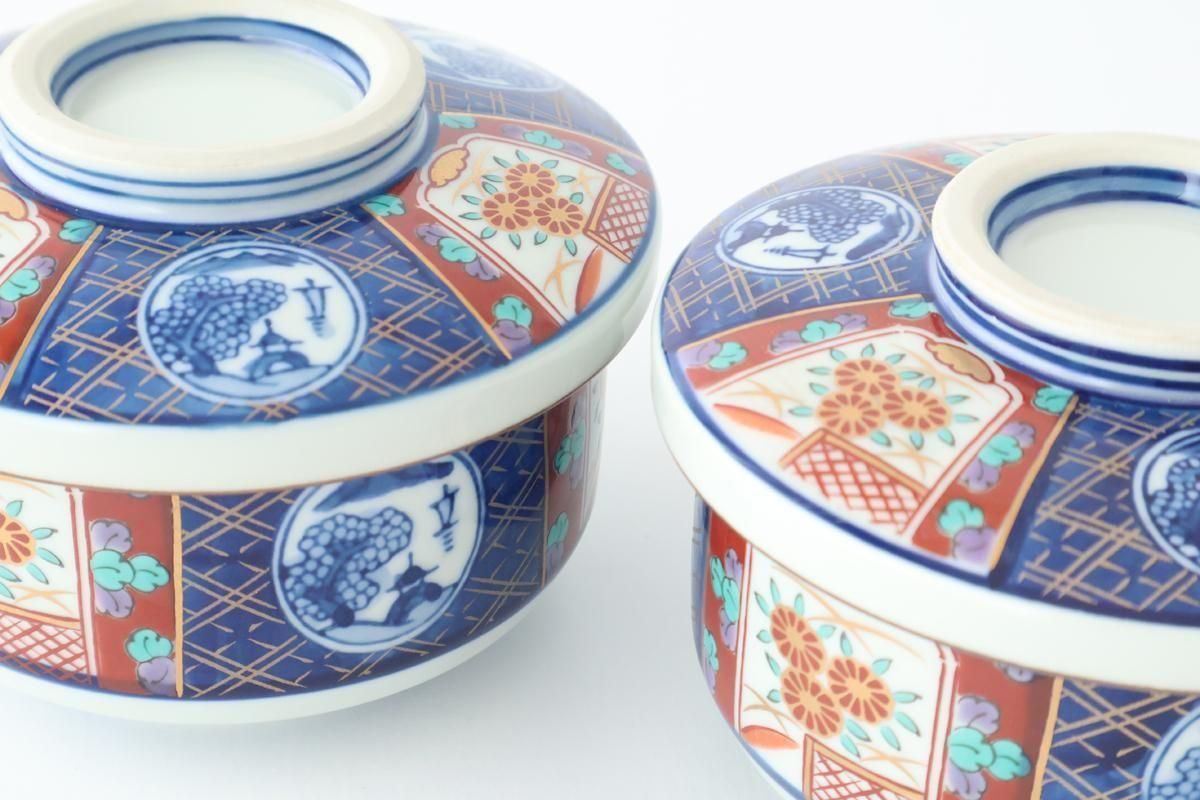 Bowl with Lid Old Imari Landscape Pattern | Serving Bowl Arita Ware