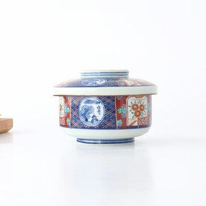 Bowl with Lid Old Imari Landscape Pattern | Serving Bowl Arita Ware