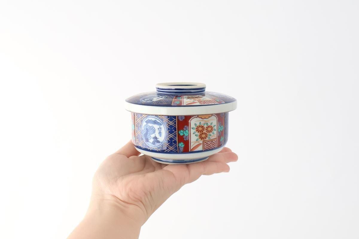 Bowl with Lid Old Imari Landscape Pattern | Serving Bowl Arita Ware