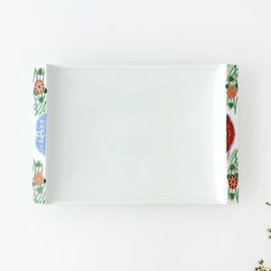 Square Plate Old Imari Red Flowers | Sushi Plate Arita Ware