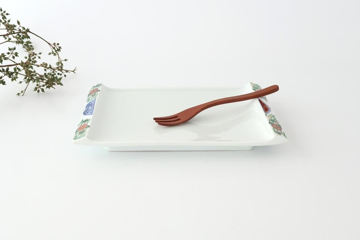 Square Plate Old Imari Red Flowers | Sushi Plate Arita Ware