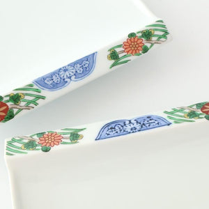 Square Plate Old Imari Red Flowers | Sushi Plate Arita Ware