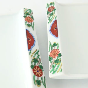 Square Plate Old Imari Red Flowers | Sushi Plate Arita Ware