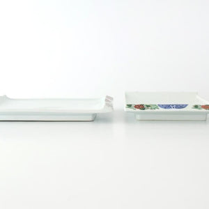 Square Plate Old Imari Red Flowers | Sushi Plate Arita Ware