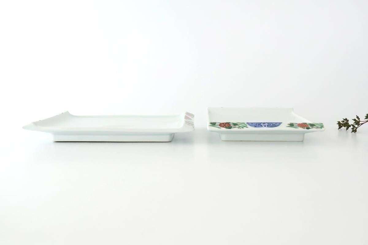 Square Plate Old Imari Red Flowers | Sushi Plate Arita Ware