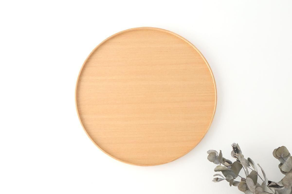 Matsuya Lacquerware Store Wooden Round Tray Ash | Echizen Lacquerware