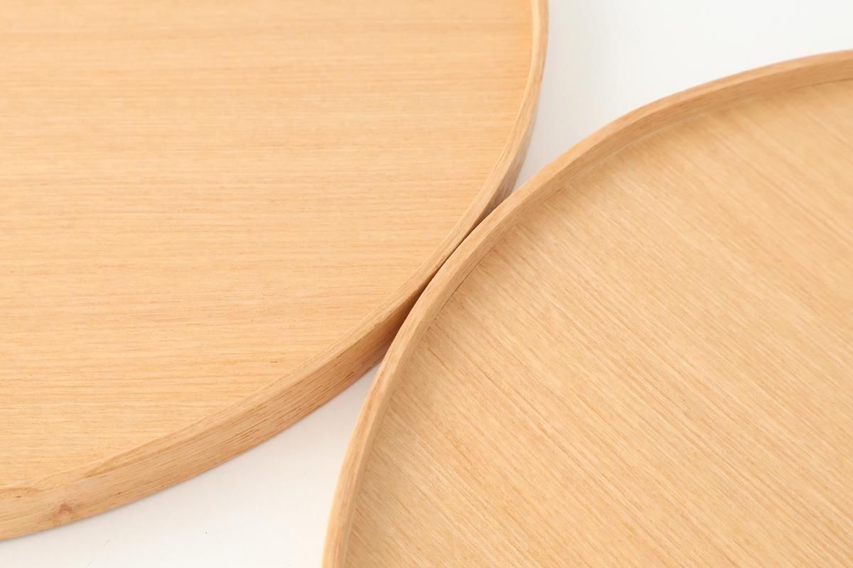 Matsuya Lacquerware Store Wooden Round Tray Ash | Echizen Lacquerware