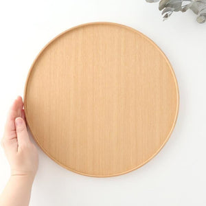 Matsuya Lacquerware Store Wooden Round Tray Ash | Echizen Lacquerware