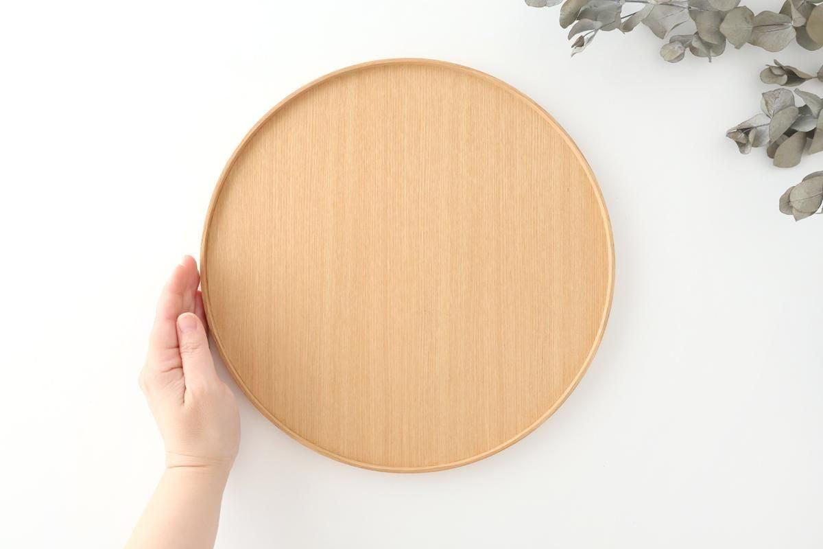 Matsuya Lacquerware Store Wooden Round Tray Ash | Echizen Lacquerware