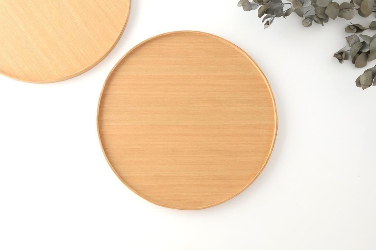 Matsuya Lacquerware Store Wooden Round Tray Ash | Echizen Lacquerware
