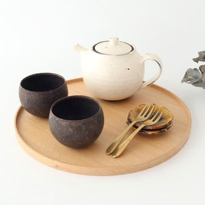 Matsuya Lacquerware Store Wooden Round Tray Ash | Echizen Lacquerware