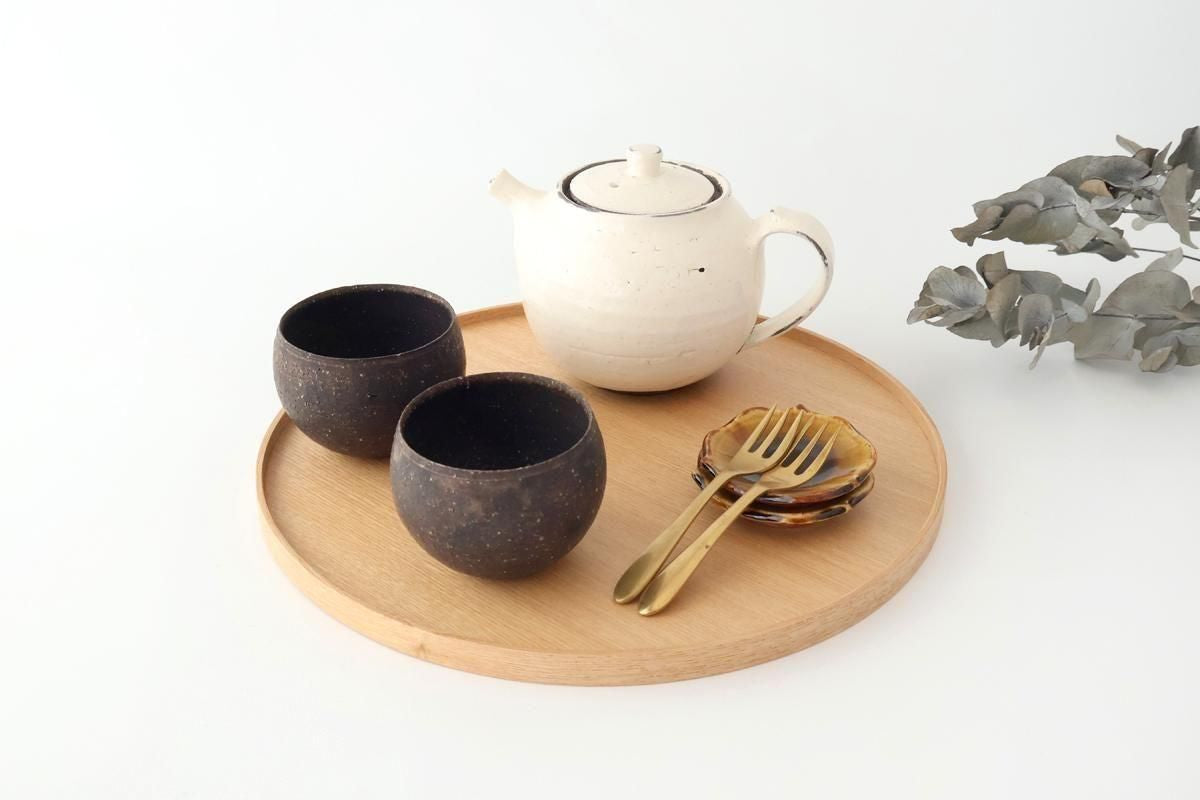 Matsuya Lacquerware Store Wooden Round Tray Ash | Echizen Lacquerware