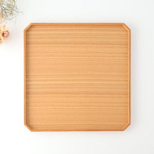 Matsuya Lacquerware Store Wooden Chamfer Tray Ash | Echizen Lacquerware