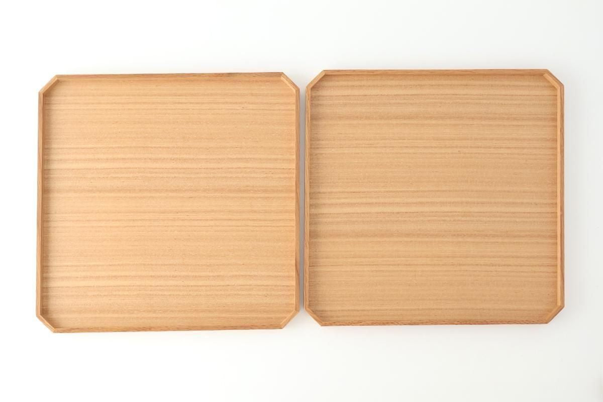 Matsuya Lacquerware Store Wooden Chamfer Tray Ash | Echizen Lacquerware
