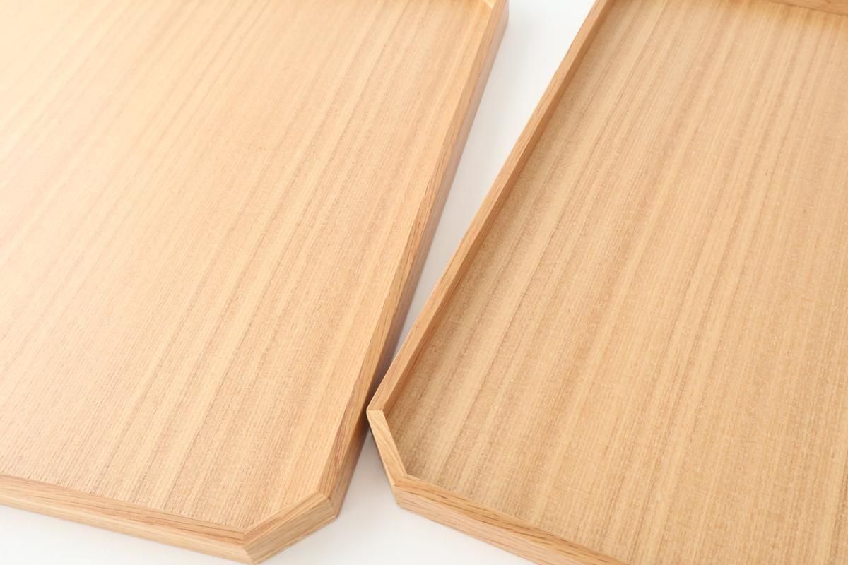 Matsuya Lacquerware Store Wooden Chamfer Tray Ash | Echizen Lacquerware