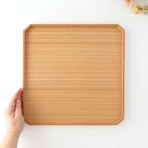 Matsuya Lacquerware Store Wooden Chamfer Tray Ash | Echizen Lacquerware