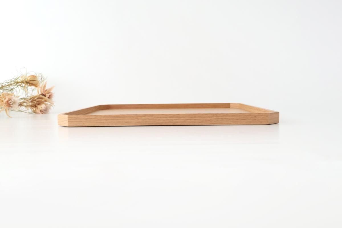 Matsuya Lacquerware Store Wooden Chamfer Tray Ash | Echizen Lacquerware