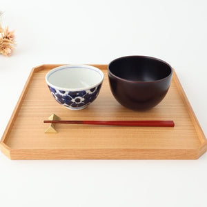 Matsuya Lacquerware Store Wooden Chamfer Tray Ash | Echizen Lacquerware