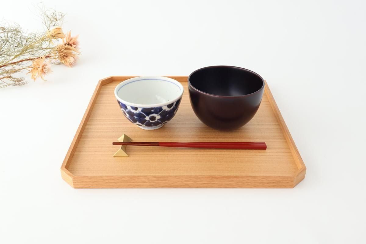 Matsuya Lacquerware Store Wooden Chamfer Tray Ash | Echizen Lacquerware