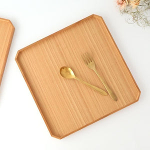 Matsuya Lacquerware Store Wooden Chamfer Tray Ash | Echizen Lacquerware