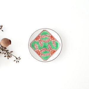 Round Plate Red Flower and Mt.Fuji Pattern | Arita Ware