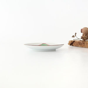 Round Plate Red Flower and Mt.Fuji Pattern | Arita Ware