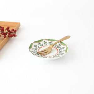 Flower-shaped Plate Green Arabesque | Sauce Plate Arita Ware