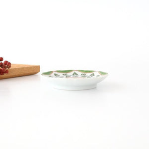 Flower-shaped Plate Green Arabesque | Sauce Plate Arita Ware