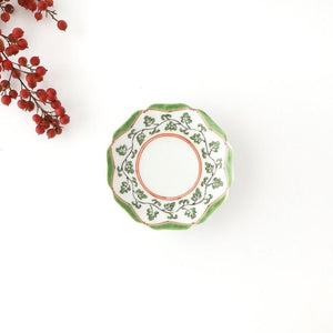 Flower-shaped Plate Green Arabesque | Sauce Plate Arita Ware