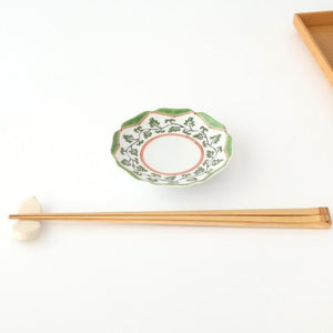 Flower-shaped Plate Green Arabesque | Sauce Plate Arita Ware