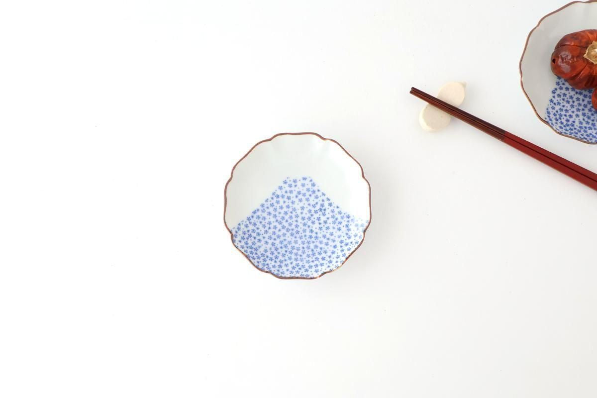 Flower-shaped Plate Blue Mt.Fuji | Sauce Plate Arita Ware