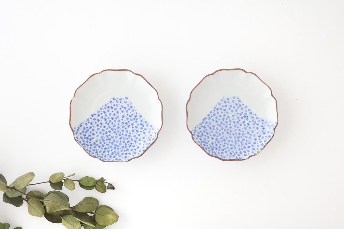 Flower-shaped Plate Blue Mt.Fuji | Sauce Plate Arita Ware