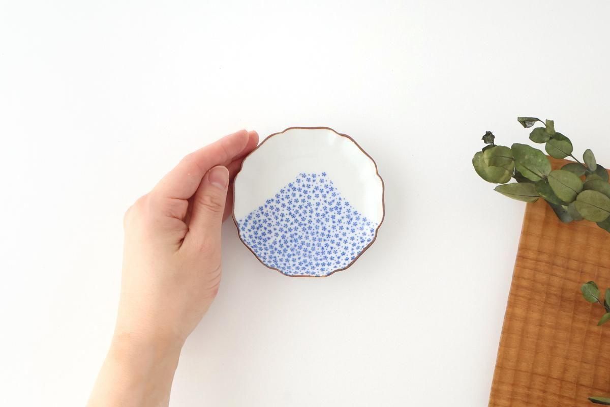 Flower-shaped Plate Blue Mt.Fuji | Sauce Plate Arita Ware