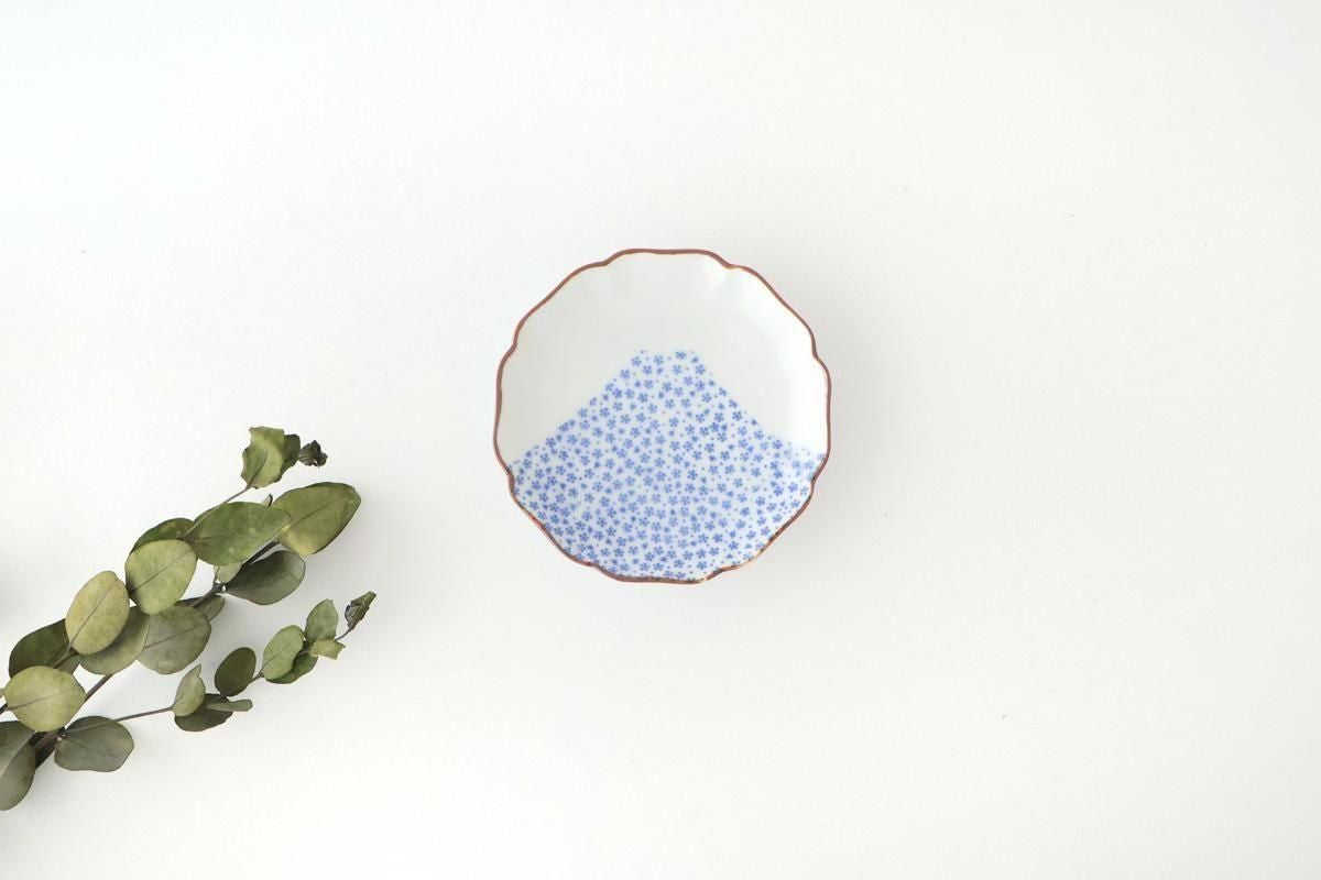 Flower-shaped Plate Blue Mt.Fuji | Sauce Plate Arita Ware