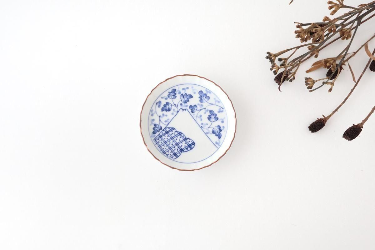 Standing-rimmed Plate Mt.Fuji and Arabesque | Sauce Plate Arita Ware