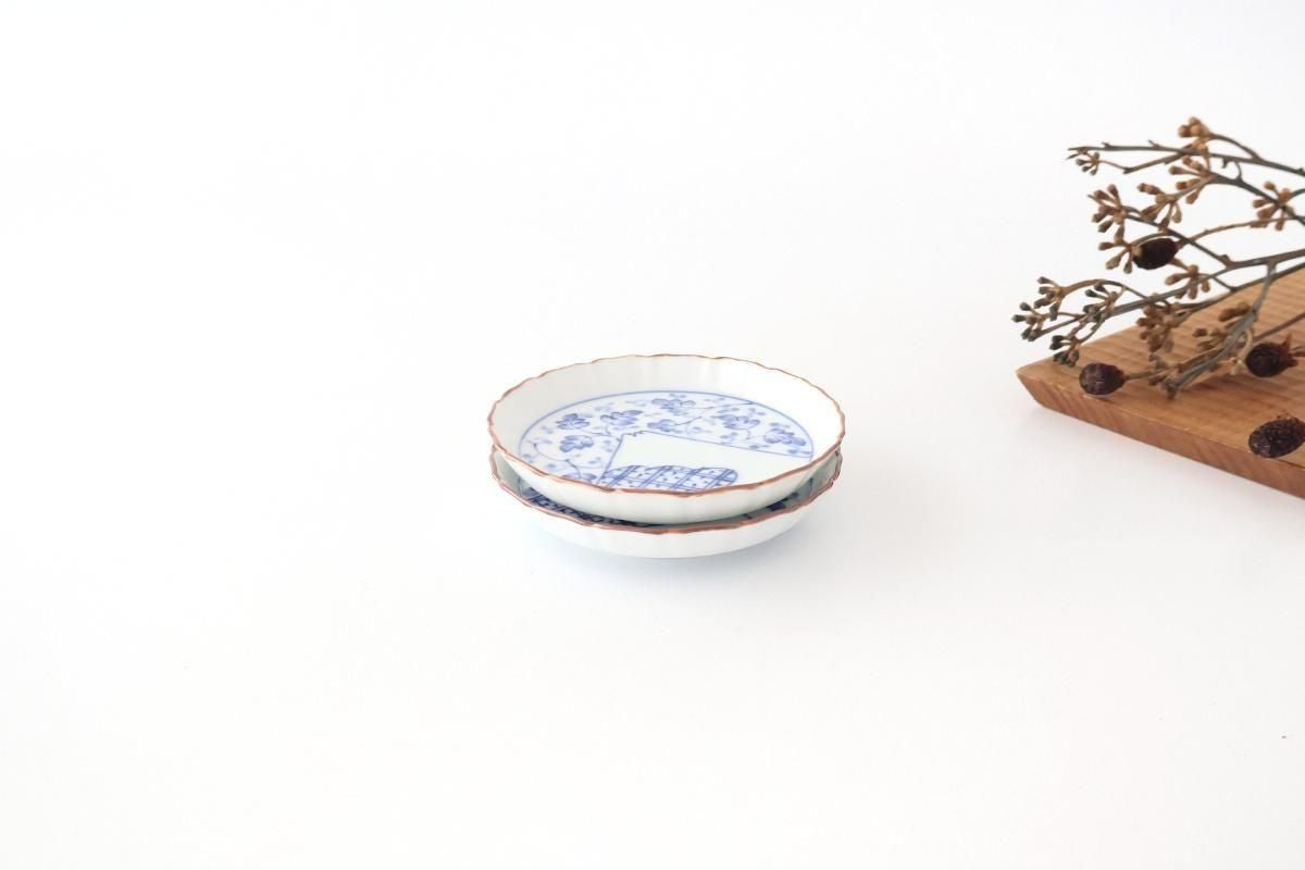 Standing-rimmed Plate Mt.Fuji and Arabesque | Sauce Plate Arita Ware